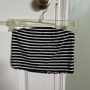 size 2 asos black and white striped tube top